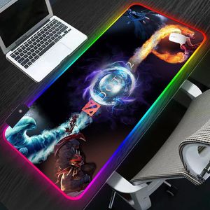 Rust RGB DOTA2 Gaming Muismat Muismat Groot XL Toetsenbord Muismat voor Laptop LED-verlichting Speelmat Antislip Tapijt Bureaukussen anime