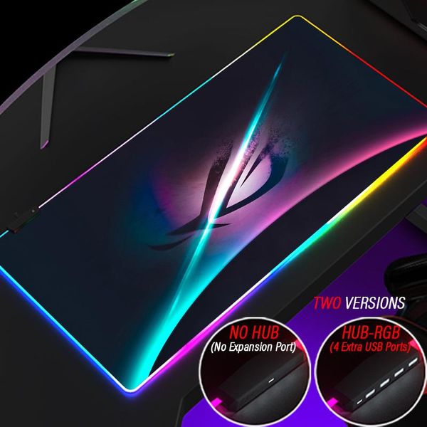 Reposa ROG 4 puertos USB Republic of Gamers HUB accesorios para PC alfombrilla de ratón creativa Asus alfombra retroiluminada RGB personalizada alfombrilla brillante para escribir para niños