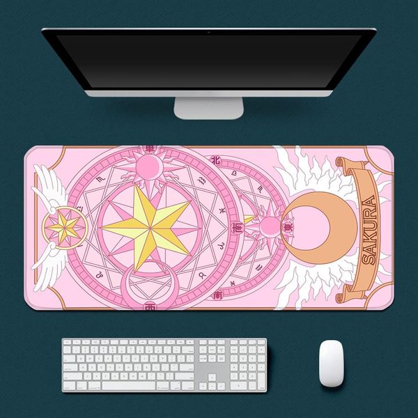 RESTS Sailor Moon Mousepad HD Impresión de la computadora Gamers de bloqueo de borde Nonslip Mouse Pad xxl90x40cm Teckboard PC Desk Pad