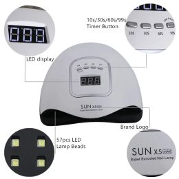 RESTS SUN X5 MAX 114W DUAL LED LED LED UV SECTOR DE LA NIPLA DE LA NIPLA Luz de esmalte de gel con pantalla LCD de temporizador de 30S/60S/99S