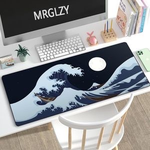 Rust ukiyoe enorme golven multisize xxl art muis pad large bule mousepads gaming accessoroes laptop gamer mechanische toetsenbord deskmat