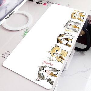 Reste le chat blanc grand ordinateur anime pavé de souris taille 80x30cm 100x50cm Mousepad ordinateur portable du bureau de clavier pour clavier pour jouer au tapis à jeux