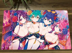 Rustt Yugioh Arcv Sisters Rin Yuzu Ruri Serena TCG Mat Anime Trading Card Game Mat CCG Playmat Antislip Rubber Mouse Pad gratis tas