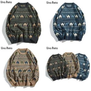 Reta una Nouvel automne hiver rétro imprimé Pullover Men's Pull's Homme Casual Loose Soft Sweater Men 201026