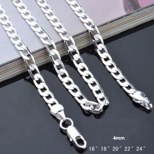 Retail 10 stks 925 zilveren gladde snake kettingen Ketting 1 MM snake chain gemengde maat 16 18 20 22 24 inch