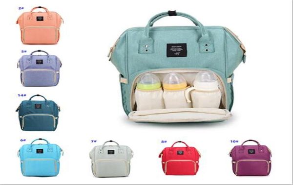 Venta al por menor, 14 colores, moda, momia, bolsa de pañales de maternidad, marca de gran capacidad, bolsa de bebé, mochila de viaje, bolsa de lactancia Desinger para coche de bebé 1363580