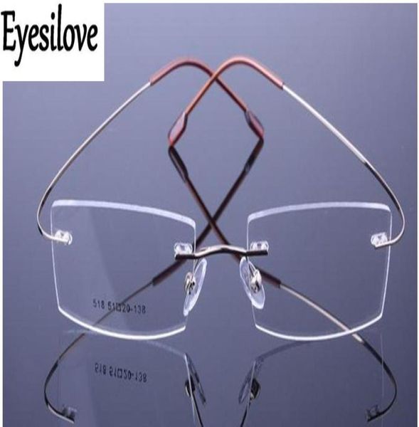 Retail 1pcs non braquage Menwomen Titanium Rimless Optical Frame Mémoire de prescription Titane Fermes 9170387