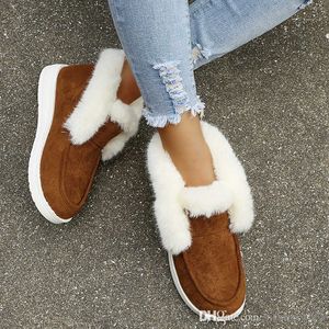 Retail 2022 Winter dames pluche booties schoenen plus maat CN35-43 casual katoenen laarzen schoenen