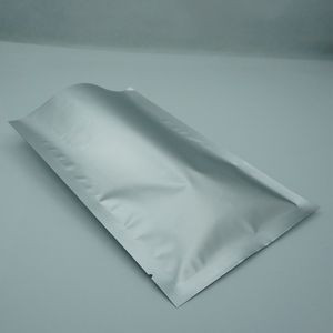 Au détail 20x30cm 100pcs / lot Sac plat en papier d'aluminium mat argenté, sacs de stockage de fromage râpé thermoscellés en mylar aluminisé opaque sac en plastique