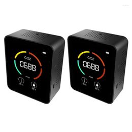 Retail 2pcs CO2 Detector Multifunctionele thermohygrometer Intelligente gasanalysator Digitale luchtvervuiling Monitor