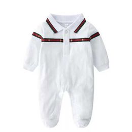 Retail Baby Knit lange mouw revers Katoen romper pasgeboren kerstbroek Toddle baby bodysuit kinderen onesies jumpsuits