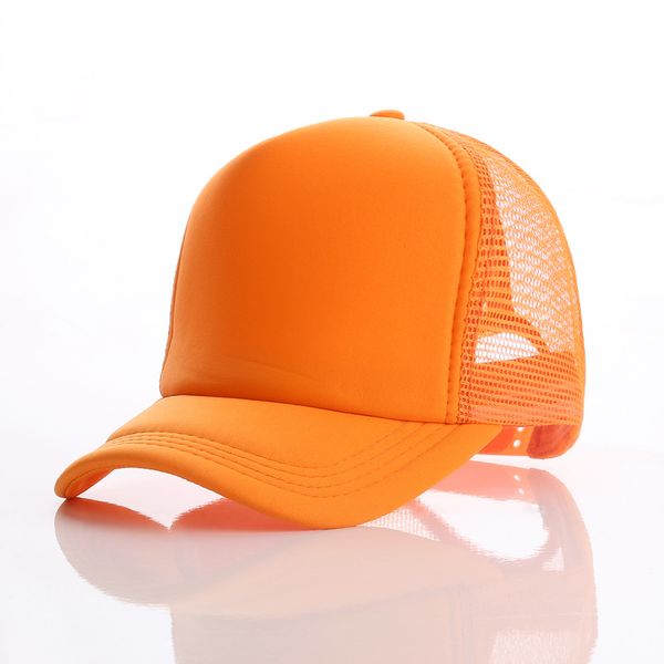 Les chapeaux fluorescents vierges de vente au détail peuvent être des capuchons nets personnalisés Logo Printing Publicité des chapeaux Snapback Cap de baseball