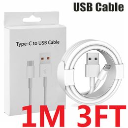 Boîte de vente au détail 1m 3ft Type C Micro V8 5pin USB-C Câble de charge de données pour Samsung Galaxy S10 S20 S22 S23 Note 10 HTC LG Android Phone