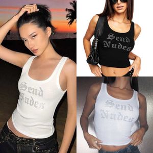 Retail Casual Women Deskled Summer Tank Tops Hot Diamond Camis Sexy Mouwess Short Vest