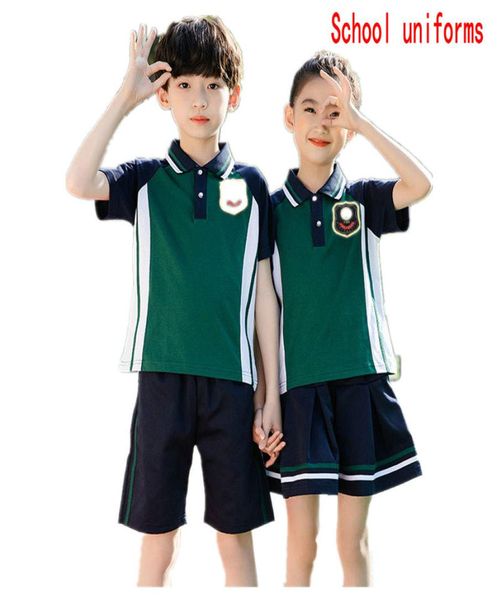 Retail personnalisé Kids Tracksuit Children England Boy Girl Girl Short Sheve 2pcs Set École primaire Uniforms Designer Clothes Clothing Set7102124