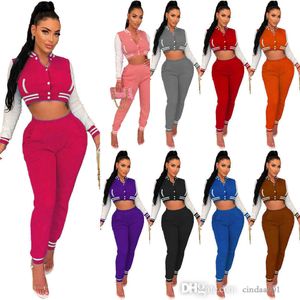 Retail Designer Tracksuits Fashion Thread Multicolor Baseball Suit Letterman Varsity Jacket Sweatsuitset Ladies Dikking Jogging Suits