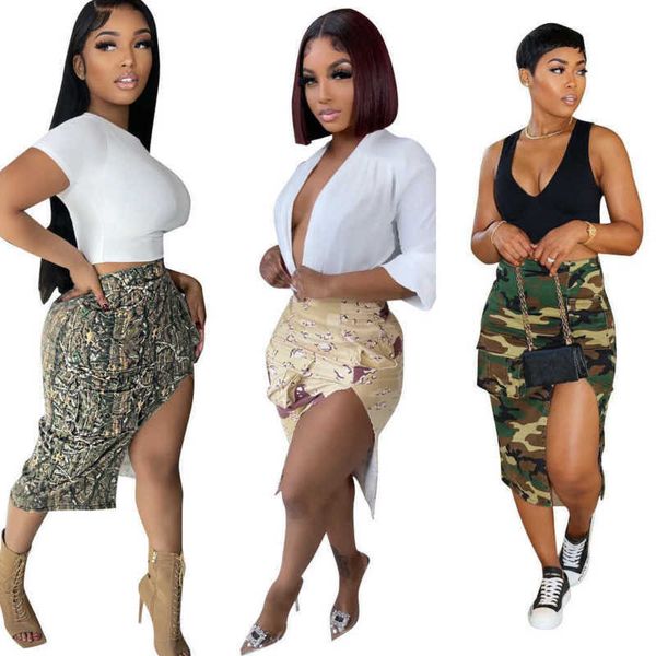 AU DÉTAIL Designer Femmes Jupes 2023 Nouveau Sexy Rue Tendance Robe Dames Camouflage Fesses Mini Jupe