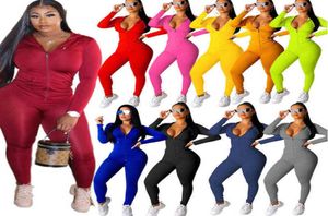 Retail Designer Dames Sportkleding Roze Kleur Trainingspakken Grote maten 3xl 4xl Lange mouw Tweedelige set Hoodie Legging Outfits Bodyco9350577