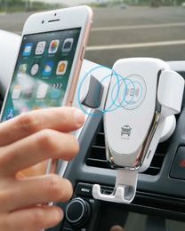 Auto Qi Draadloze Oplader Voor iPhone 12 XS Max XR 8 inductie telefoon oplader Vent Telefoon Houder Voor Samsung Note s9 S8