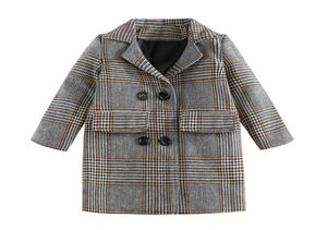 Détail fille revers épais plaid Trench Coat enfants manteaux d'hiver filles style britannique designer pardessus vestes d'extérieur veste enfants 8173936