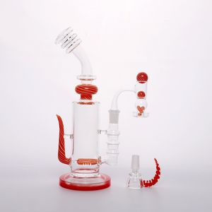 Retail H26cm Creatieve Rode Kleur Glazen Bong Set/Roken Glazen Water Bong Set/Deppen Rig Glazen Bongs