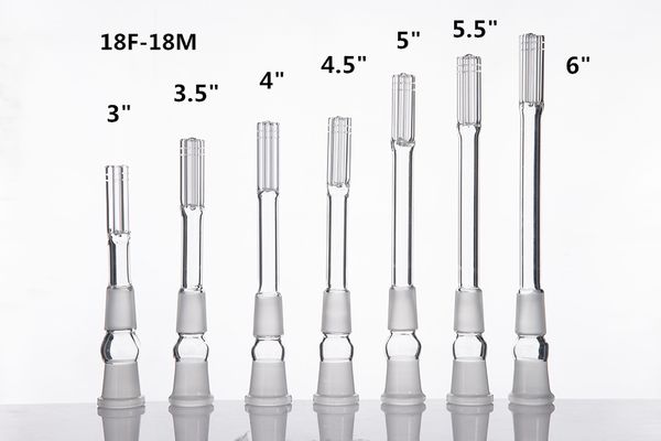 18mm Verre Downstem 18F 18M Avec 6 Armés 18.8 Femelle Mâle Dépoli Joint Dropdown Verre Bong Pipe À Eau 280