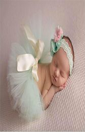 Retail babykleding set pasgeboren baby gaas handgemaakte TUTU rok met hoofdband Pography kleding 04M 1651 35 kleuren23644828484