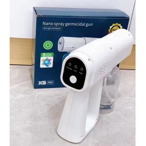 Retail K5 Nano Electric Spray Gun voor Home Office Garden Blue Light Desinfection Sprayer 380 ml Oplaadbare atomisatie Sanitator Machine