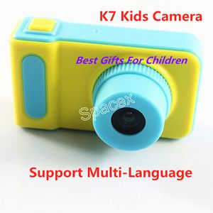 Retail K7 Kids Camera Mini Digitale Kinderen Camera Leuke Cartoon Kinderen Speelgoed Kinderen Verjaardagscadeau met ondersteuning Multi-Language