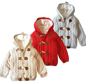 Venta al por menor, abrigos de invierno de diseño para niños, gruesos y de terciopelo, suéter para niños y niñas, abrigo con capucha, chaquetas de cuerno de toro, prendas de vestir para niños, ropa 1047899
