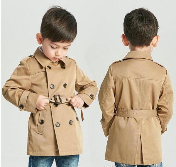 Détail enfants designer hiver trench-coat garçons style britannique long sport décontracté trench-coat mode vestes de luxe veste d'extérieur vêtementsWY063