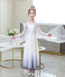 Retail Kids Girls Dress Snow Queen Diamond Tutu Pridered Princess Robes Cosplay Cosplay Cosplay Cosplay Cl9478092