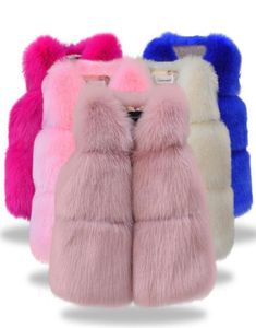 Retail Kids Winter Coats Girls Faux Fur Baby Coats Bloemjacks voor kinderen Kleding Top babymeisjes Offer Children Boutique CL4538598