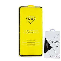 Volledige Cover 21D 9D Gehard Glas Screen Protector AB Volledige lijm voor Samsung Galaxy A9 A6S A7 A750 J7 Plus A9 2019 100pcs / Detailhandel