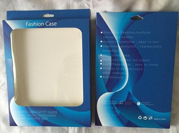 Emballage de vente au détail adapté pour iPad 2 3 4 / Air Air 2, iPad 5 6 / Mini étui en cuir pour tablette Hang Fashion Universal Paper + PVC PC Packaging Box Bag