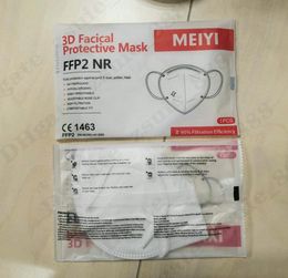 Masque KN95 FFP2 CE EU Whitelist Factory Supply Anti-Fog Haze Influenza dustroof filtrant 95% Réutilisable 5 couches de protection Mascherine Masque adulte