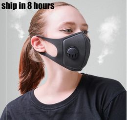 Retail Packaging Designer Araspirator Sponge Mask Bescherming Dustgedeelte herbruikbaar Wasbaar comfortabel Hele katoen Black Mascher6588465
