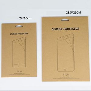 Retail Packaging Kraft papieren zak voor 8 inch 10 inch schermbeschermer 9H gehard retail pakket box voor Samsung tablet
