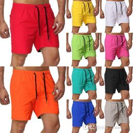 Retail Plus Size 3xl 4xl 5xl 2023 Men kleding Designer Shorts Snel droge massieve strandbroek Mannelijke sport en fitness Multicolor broek