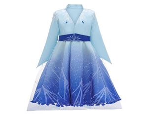 Retail Snow Queen 2 II Cosplay Fancy Princess Dress For Girl Snowflake Cloak Kostuum Halloween Party Kinderjurken Coatbroek 3pcs6712181