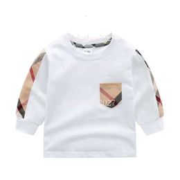 Retail Spring New Childen's Clothing O-Neck Long Sleeve Boys T-Shirts Fashion Cotton Kids T-shirt Hoogwaardige kinderen Casual Girls T-shirt