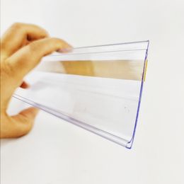 Retail Levert H8cm Plastic PVC Plank Data Strips Clip Houder Merchandise Prijs Prater Teken Label Display met Plakband 30 stks