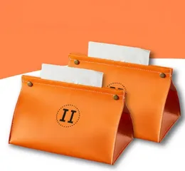 Boîtes de mouchoirs au détail serviettes 1pc boîte en cuir pratique conteneur de stockage de papier de mode pour voiture à la maison