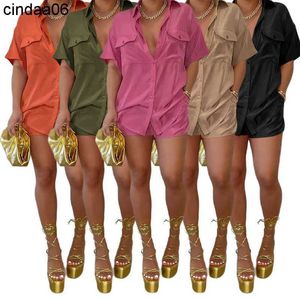 Retail Dames Shorts Set Tweedelige trainingspakken Zomer Mode Casual Knoopzak Shirt Bandage top t-shirt en korte broekoutfits