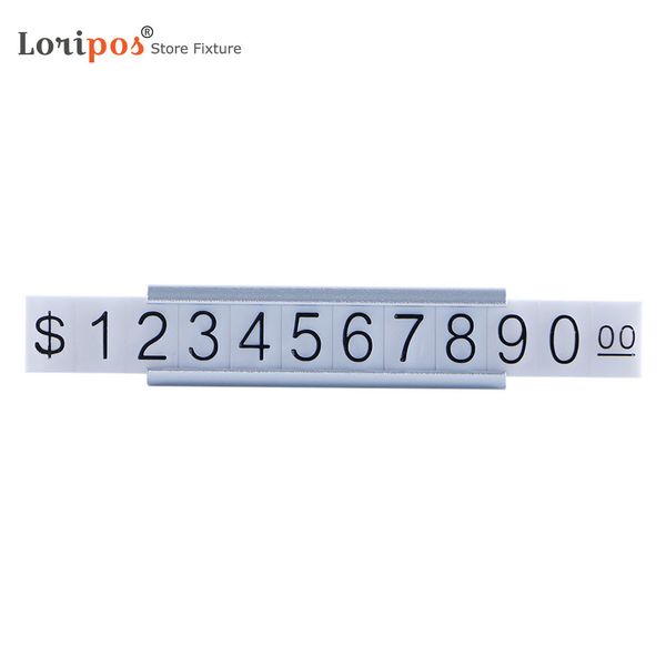 Etiquetas de precio de borde de estante para venta al por menor, tiras de etiquetas de números de dígitos de moneda de dólar para gafas de sol | Loripos