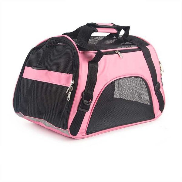 Vente au détail Sacs de voyage pour chiens Transporteur de voyage pour animaux de compagnie pour chats Chiens Sacs portables à côtés souples Sacs en nylon pour animaux de compagnie Sac à main respirant pour l'extérieur