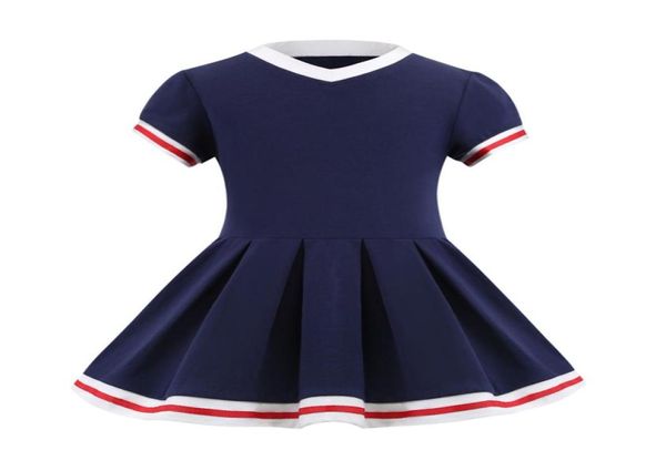Retailwhole Baby Girls Navy Collar ColorCollegiate Princess Robe causual Robes Children Fashion Designers Clothes Kids Bo336859