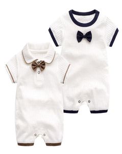 Retailwhole bébé barboteuse infantile nouveau-né coton barboteuses avec arc onesies combinaison combinaisons enfants designers vêtements enfants bou9601358