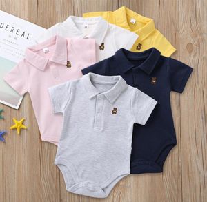 Retailwhole nouveau-né bébé Couleur de bonbons brodé Shirt Shirt Romper Infant Kids Boys Girls Onepiece ONIESS SUPTS CURT