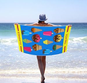 Serviette de plage en retangel serviette colorée en microfibre couverture de natation serviettes de nage imprimées pour adultes de bain de feuille sport